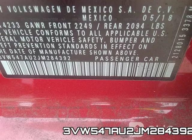 3VW547AU2JM284392 фото 7