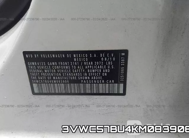 3VWC57BU4KM083906 фото 7