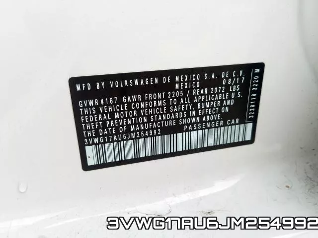 3VWG17AU6JM254992 фото 2