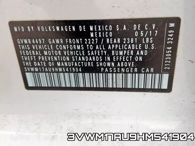 3VWM17AU9HM541904 фото 2
