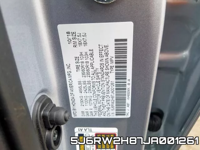 5J6RW2H87JA001261 фото 2