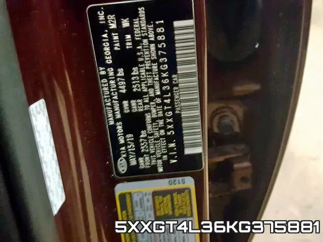5XXGT4L36KG375881 фото 2