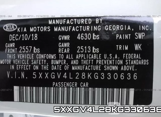 5XXGV4L28KG330636 фото 6