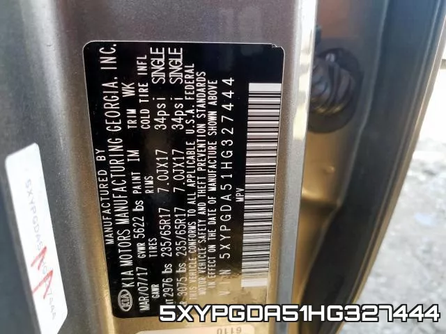 5XYPGDA51HG327444 фото 2