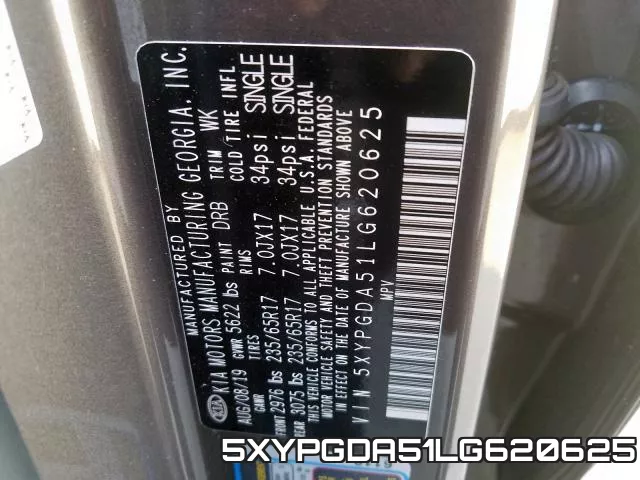 5XYPGDA51LG620625 фото 2