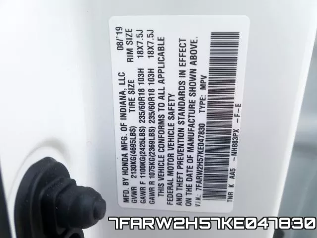 7FARW2H57KE047830 фото 2