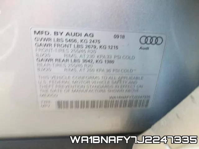 WA1BNAFY7J2247335 фото 2