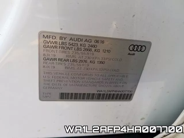 WA1L2AFP4HA007700 фото 2