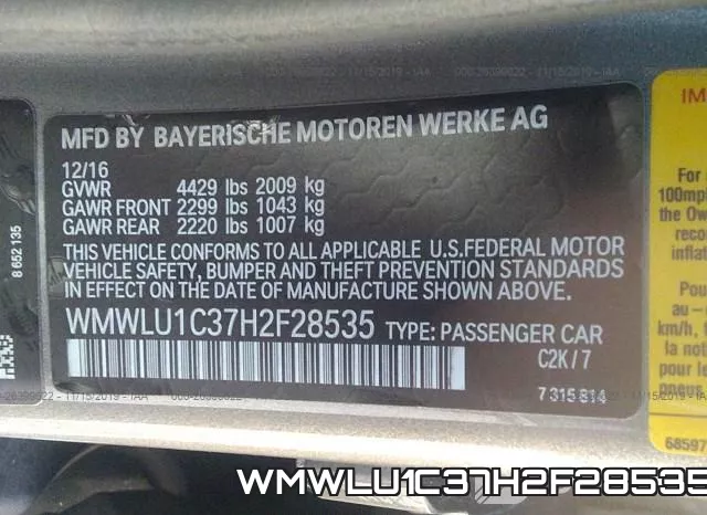 WMWLU1C37H2F28535 фото 6