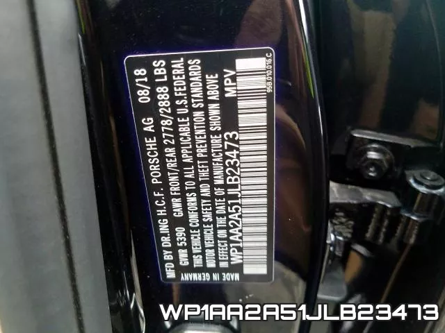 WP1AA2A51JLB23473 фото 2