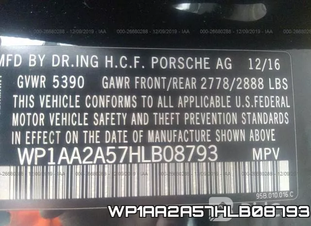 WP1AA2A57HLB08793 фото 8