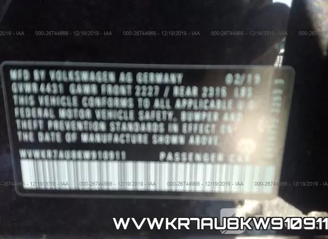 WVWKR7AU8KW910911 фото 9