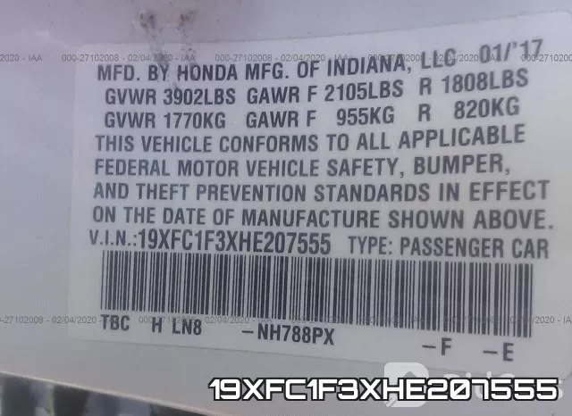 19XFC1F3XHE207555 фото 5