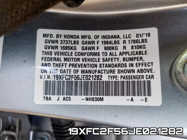 19XFC2F56JE021282 фото 2