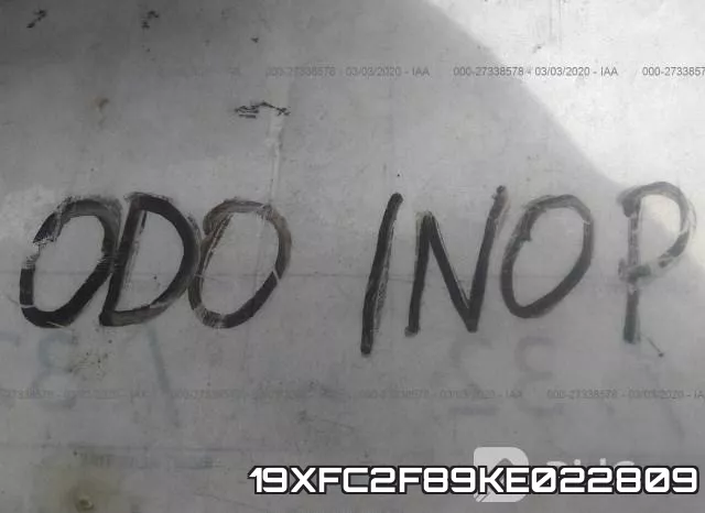 19XFC2F89KE022809 фото 6
