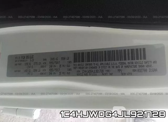 1C4HJWDG4JL921728 фото 8