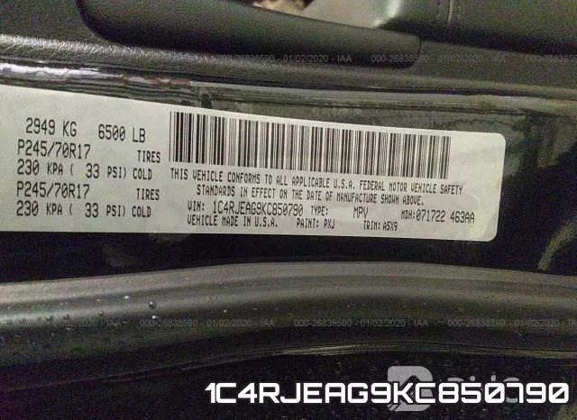 1C4RJEAG9KC850790 фото 9