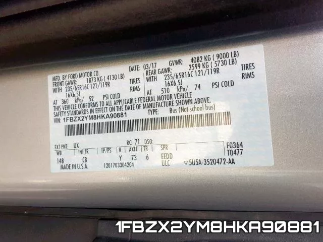 1FBZX2YM8HKA90881 фото 2