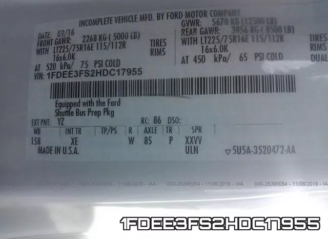 1FDEE3FS2HDC17955 фото 9