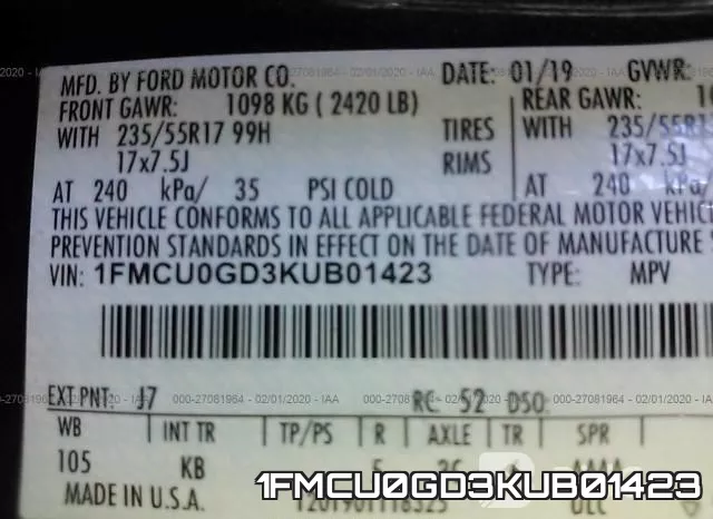1FMCU0GD3KUB01423 фото 8
