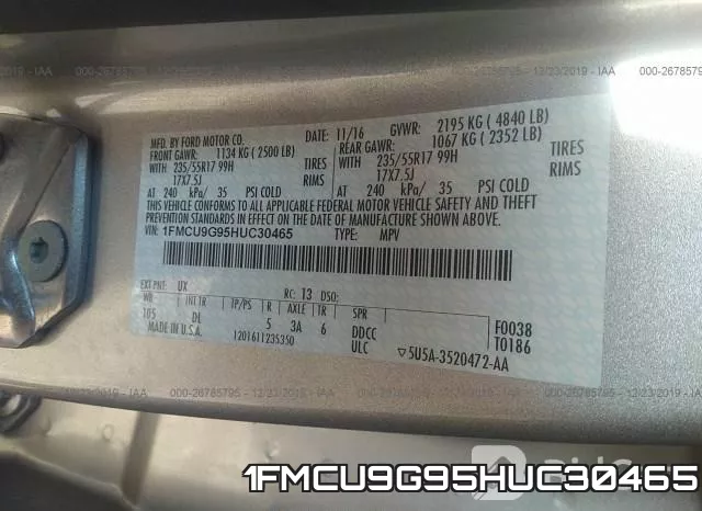 1FMCU9G95HUC30465 фото 8