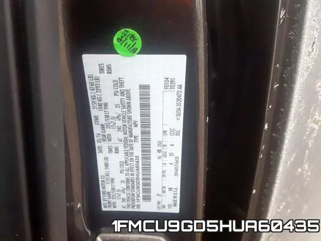 1FMCU9GD5HUA60435 фото 2