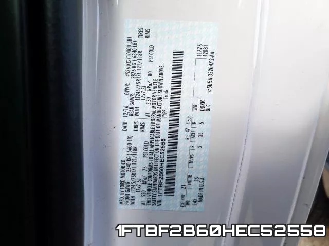 1FTBF2B60HEC52558 фото 2
