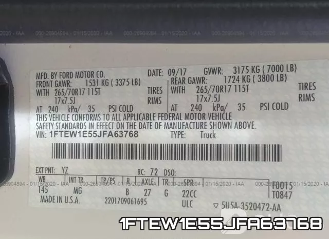 1FTEW1E55JFA63768 фото 6