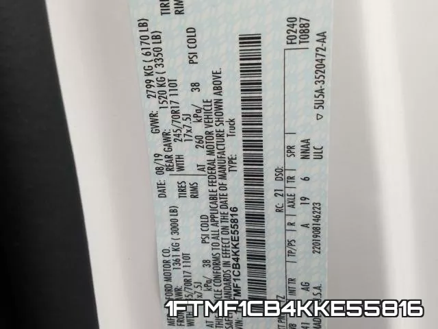 1FTMF1CB4KKE55816 фото 2
