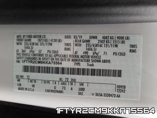 1FTYR2CM9KKA75564 фото 2