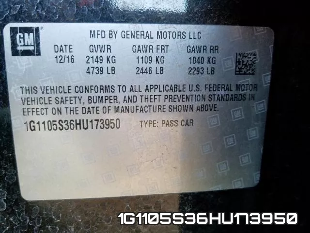 1G1105S36HU173950 фото 2