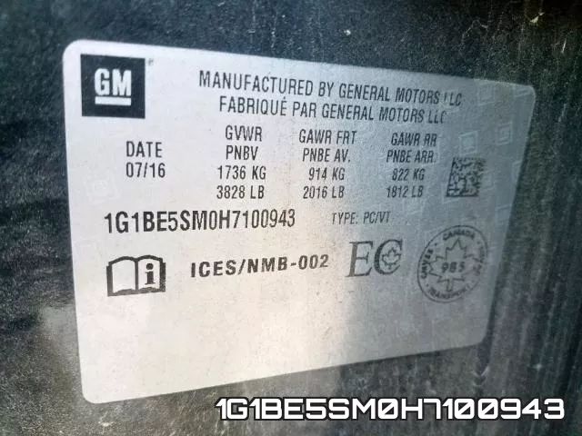1G1BE5SM0H7100943 фото 2
