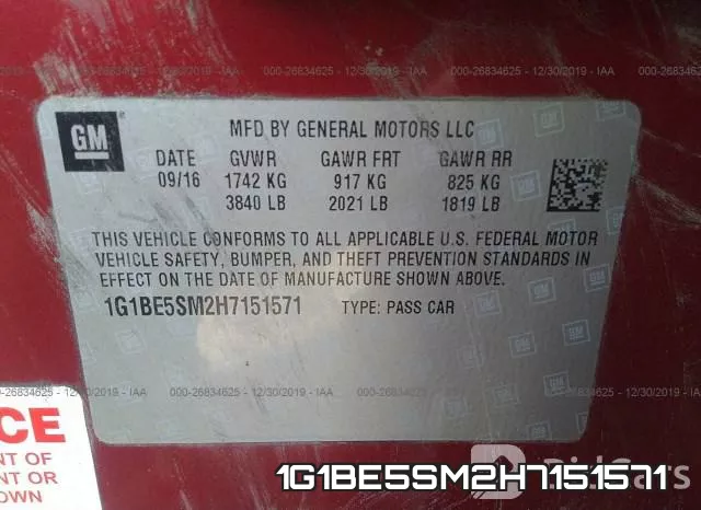 1G1BE5SM2H7151571 фото 7