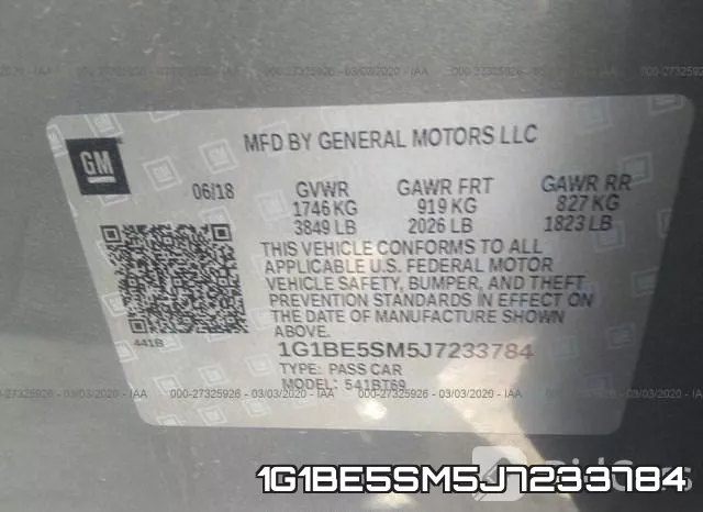 1G1BE5SM5J7233784 фото 8