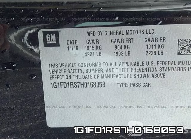 1G1FD1RS7H0168053 фото 8