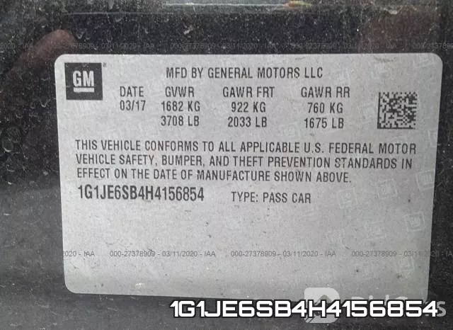 1G1JE6SB4H4156854 фото 7