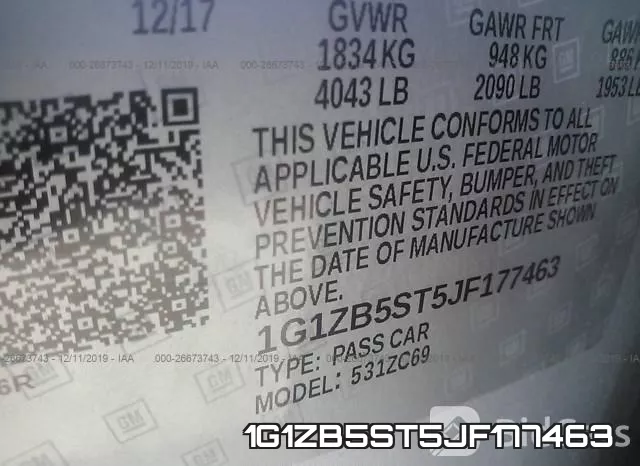 1G1ZB5ST5JF177463 фото 4