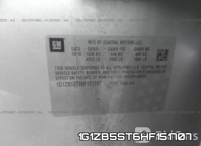 1G1ZB5ST6HF151707 фото 8
