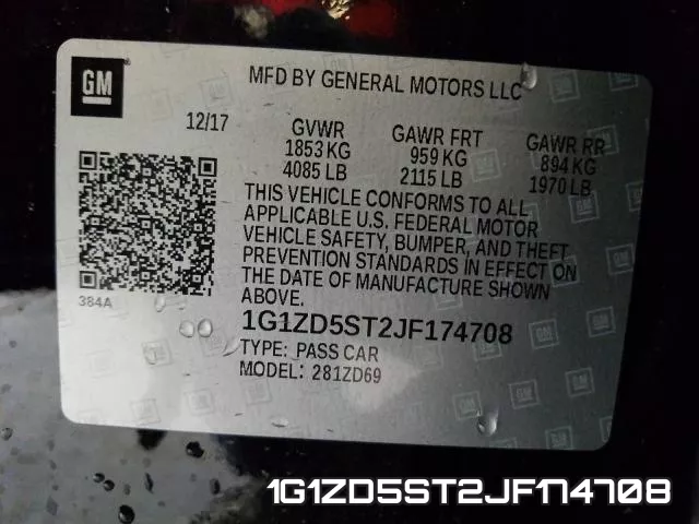 1G1ZD5ST2JF174708 фото 2
