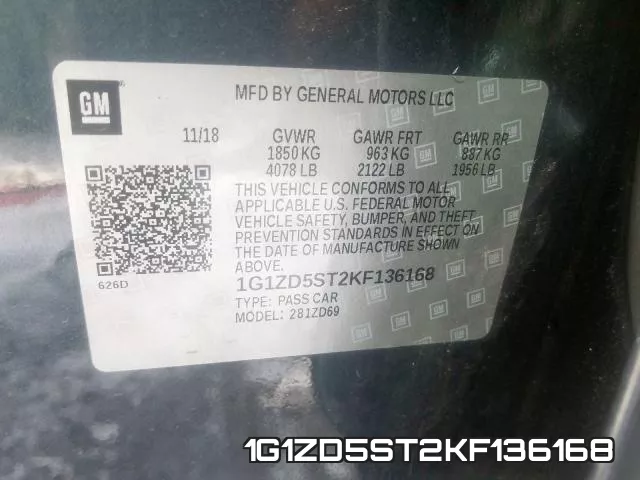 1G1ZD5ST2KF136168 фото 2