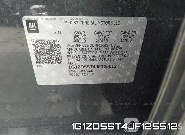 1G1ZD5ST4JF125512 фото 8