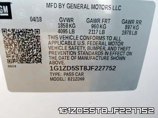 1G1ZD5ST8JF227752 фото 2