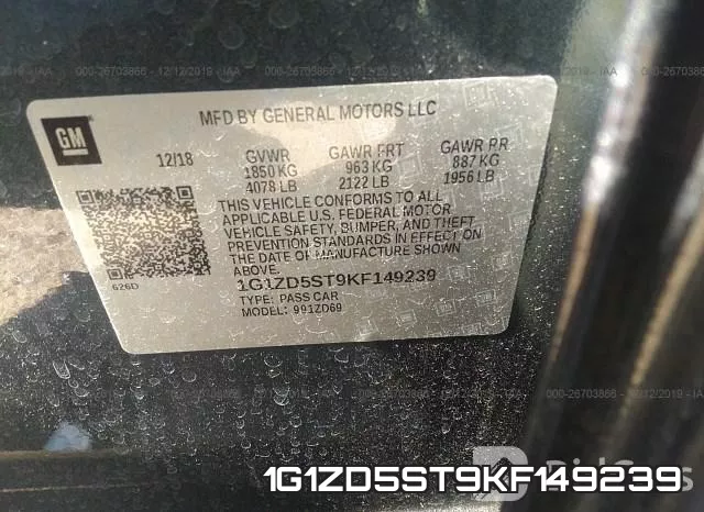1G1ZD5ST9KF149239 фото 10