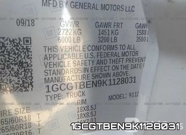 1GCGTBEN9K1128031 фото 8