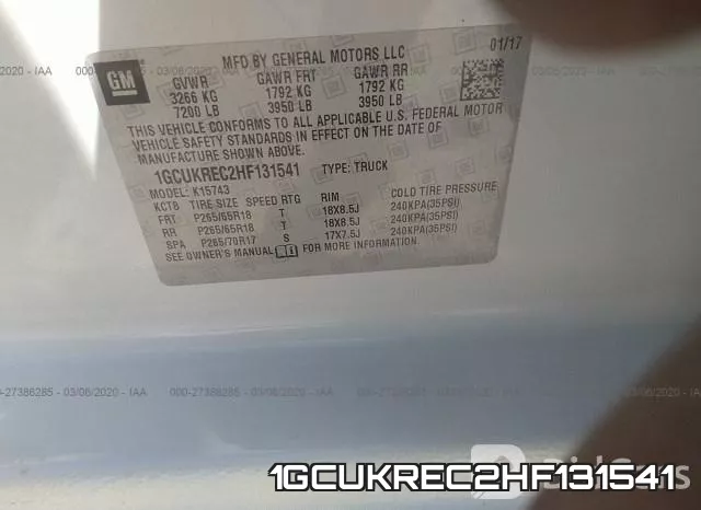 1GCUKREC2HF131541 фото 8