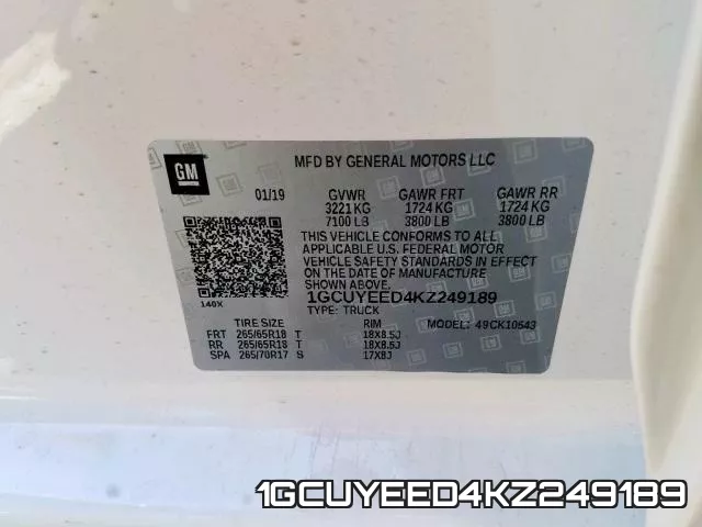 1GCUYEED4KZ249189 фото 2