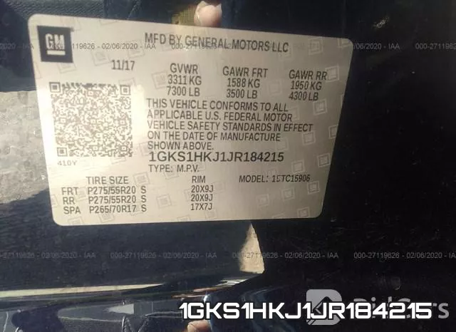 1GKS1HKJ1JR184215 фото 6