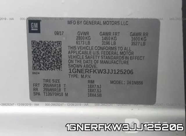 1GNERFKW3JJ125206 фото 5