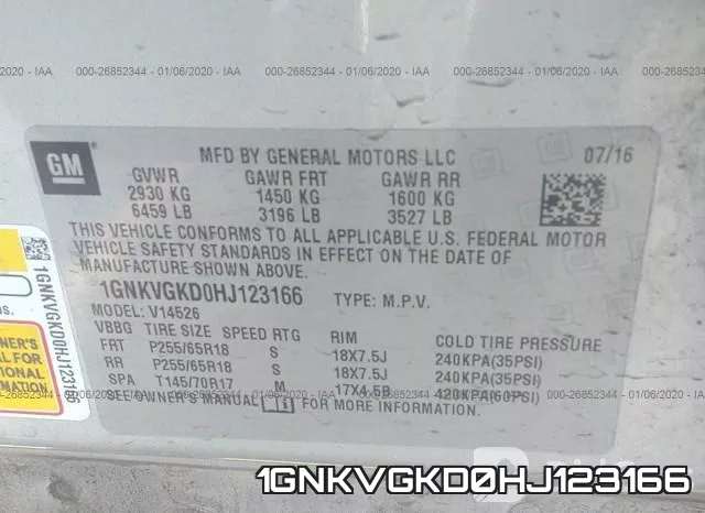 1GNKVGKD0HJ123166 фото 7