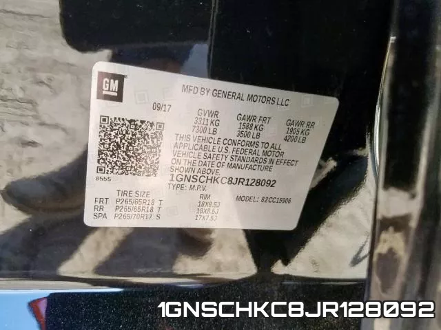1GNSCHKC8JR128092 фото 2